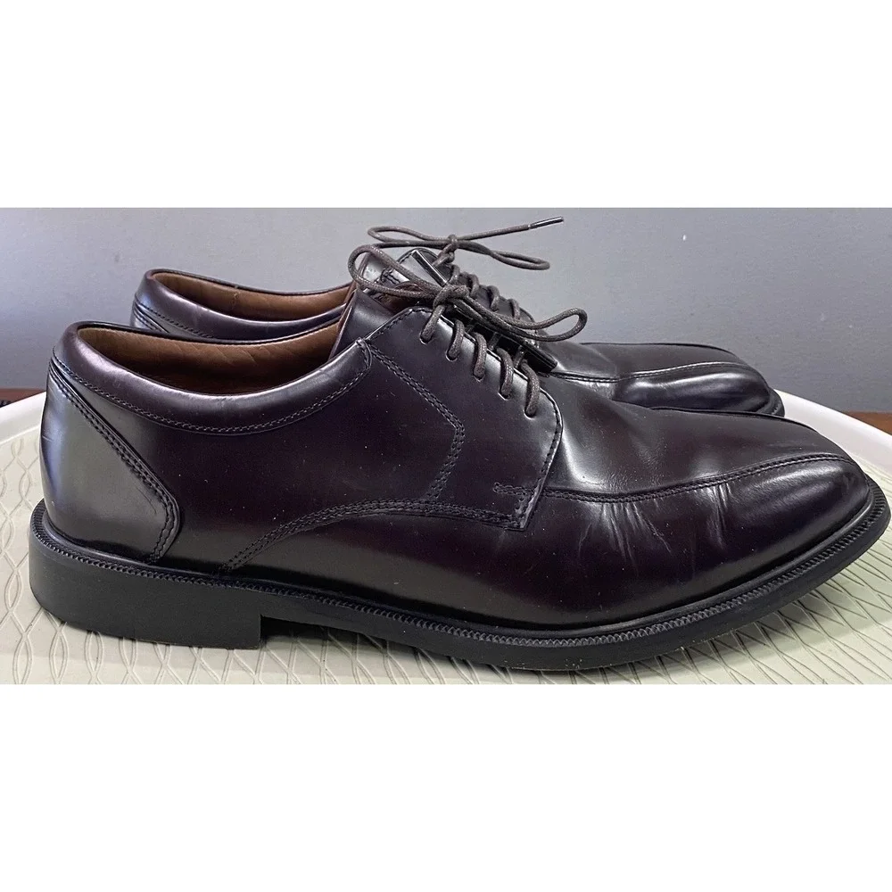Rockport Men's Fair Oak Bike Toe Leather Oxfords Dress shoes Brown Mahogany 8.5M